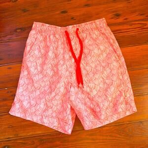 Weekender banana leaf print lined beach surf swim trunks sz S